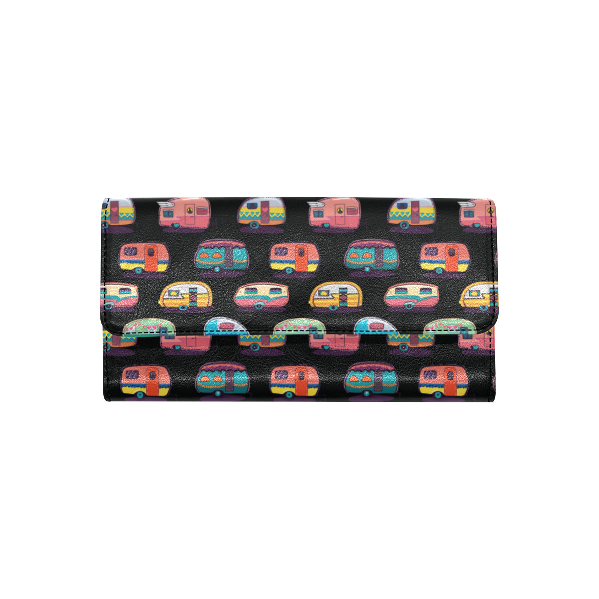 Camper Camping Pattern Women's Trifold Wallet