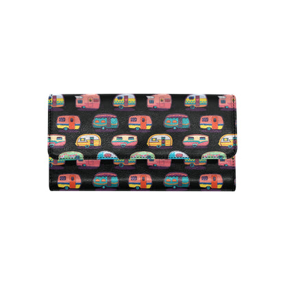 Camper Camping Pattern Women's Trifold Wallet