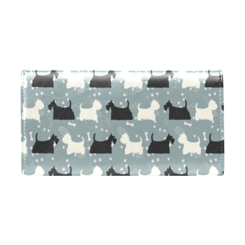 Scottish Terriers Print Design LKS301 Women's Trifold Wallet