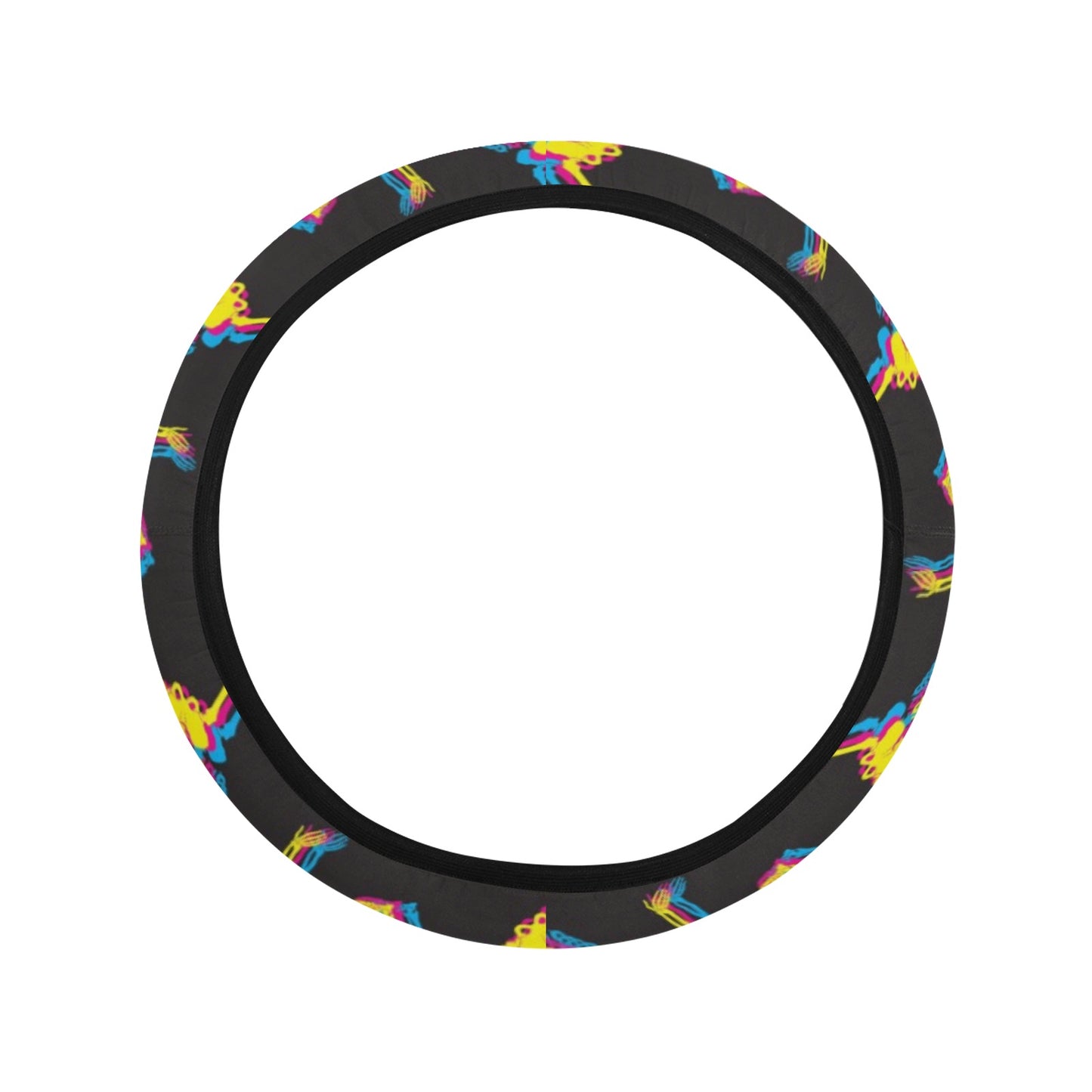 Skeleton Skeleton 3D Print Design LKS301 Steering Wheel Cover with Elastic Edge