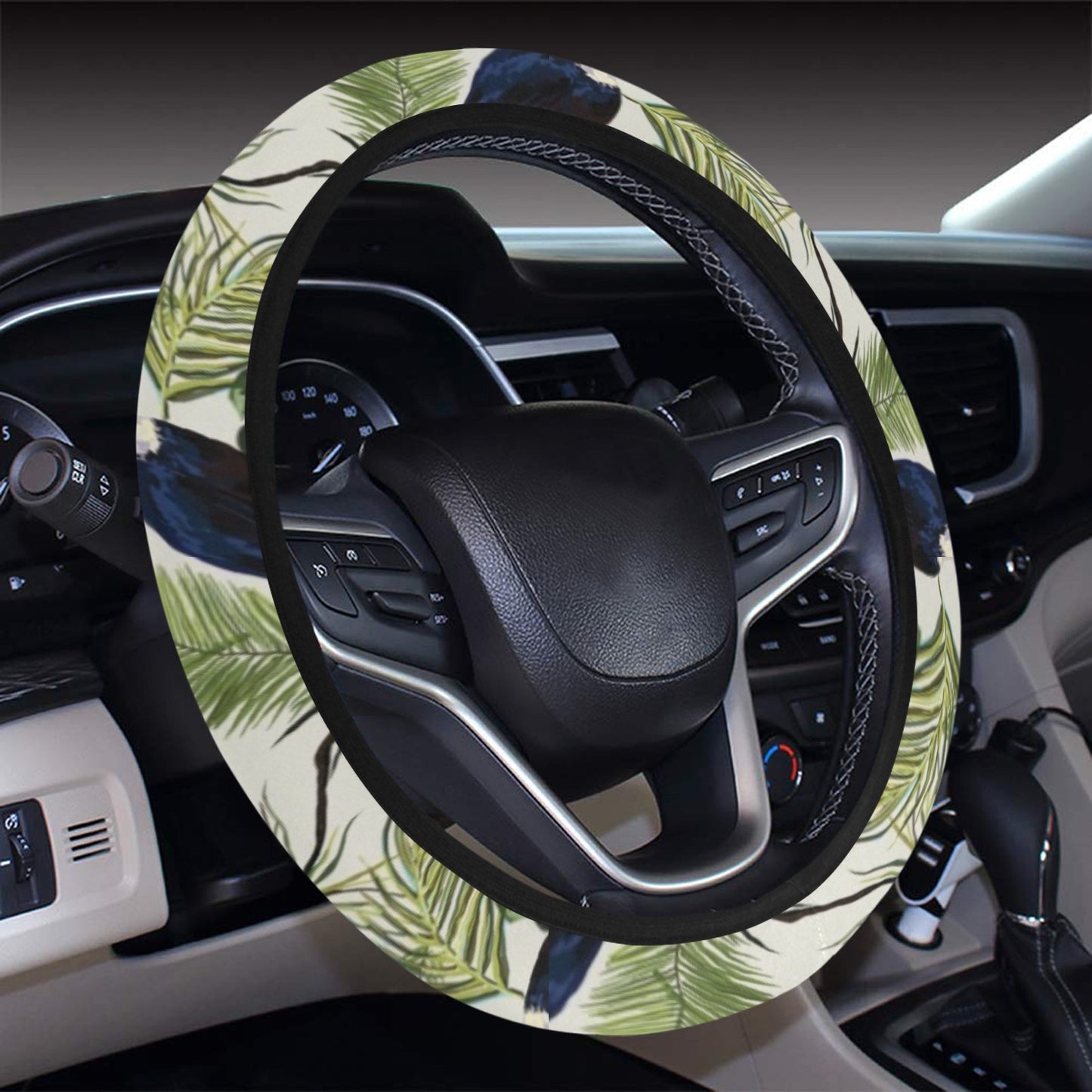 Toucan Print Design LKS308 Steering Wheel Cover with Elastic Edge