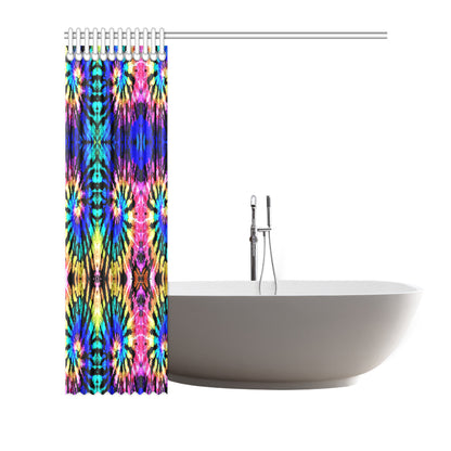 Tie Dye Rainbow Design Print Shower Curtain