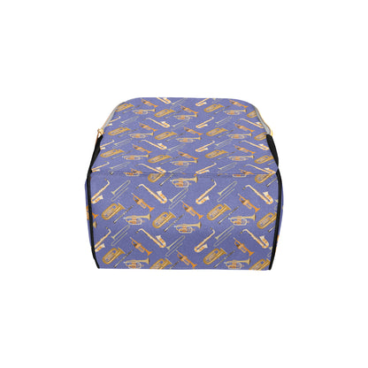Trombone Pattern Print Design 02 Diaper Bag Backpack