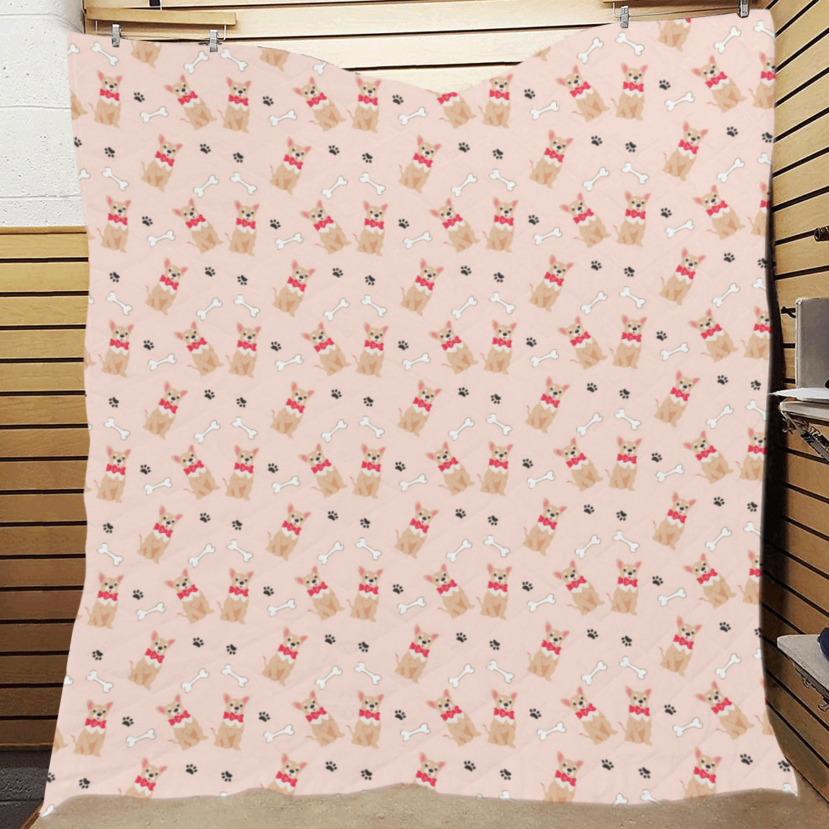 Chihuahua Pattern Print Design 04 Premium Quilt
