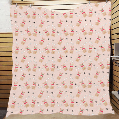Chihuahua Pattern Print Design 04 Premium Quilt