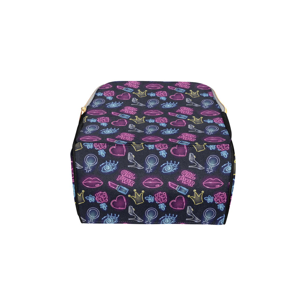 Lipstick Neon Pattern Print Design 02 Diaper Bag Backpack