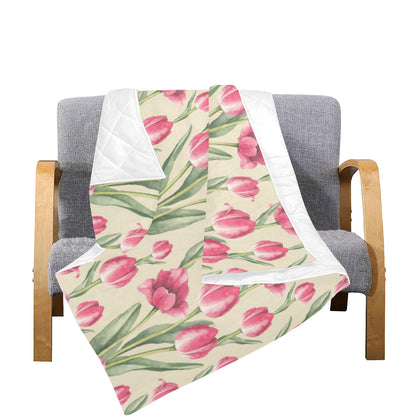 Tulip Pink Pattern Print Design TP06 Premium Quilt