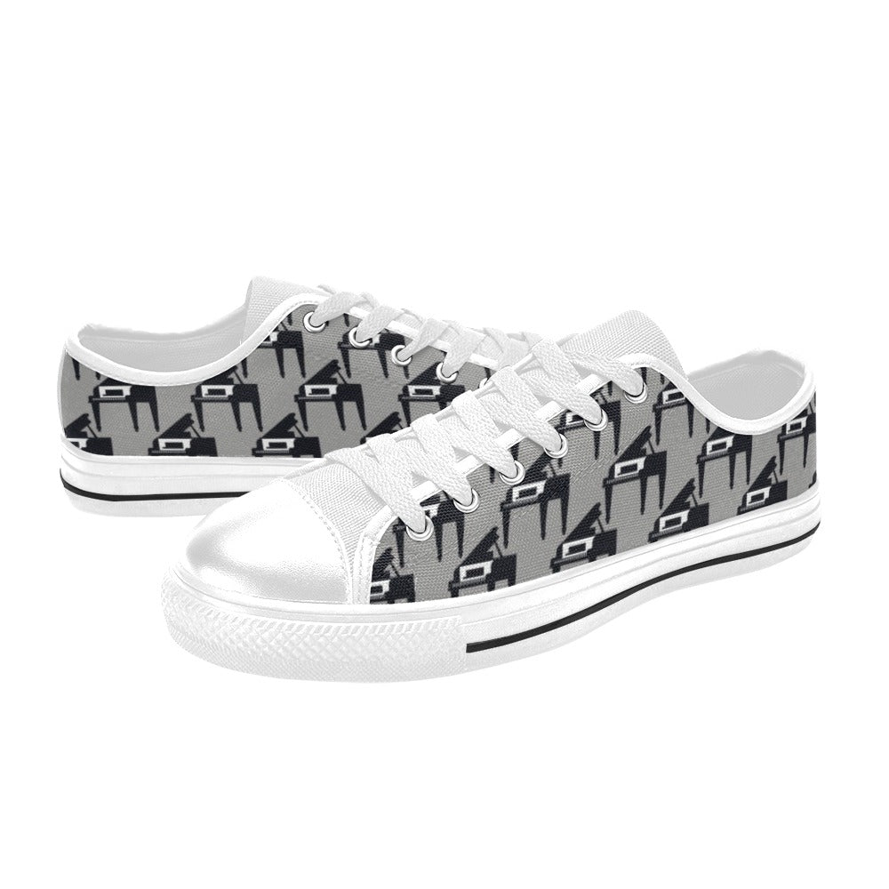 Piano Print Design LKS404 Women's White Low Top Shoes