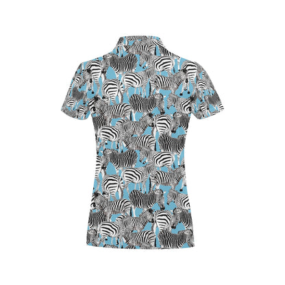 Zebra Print Design LKS305 Women's Polo Shirt