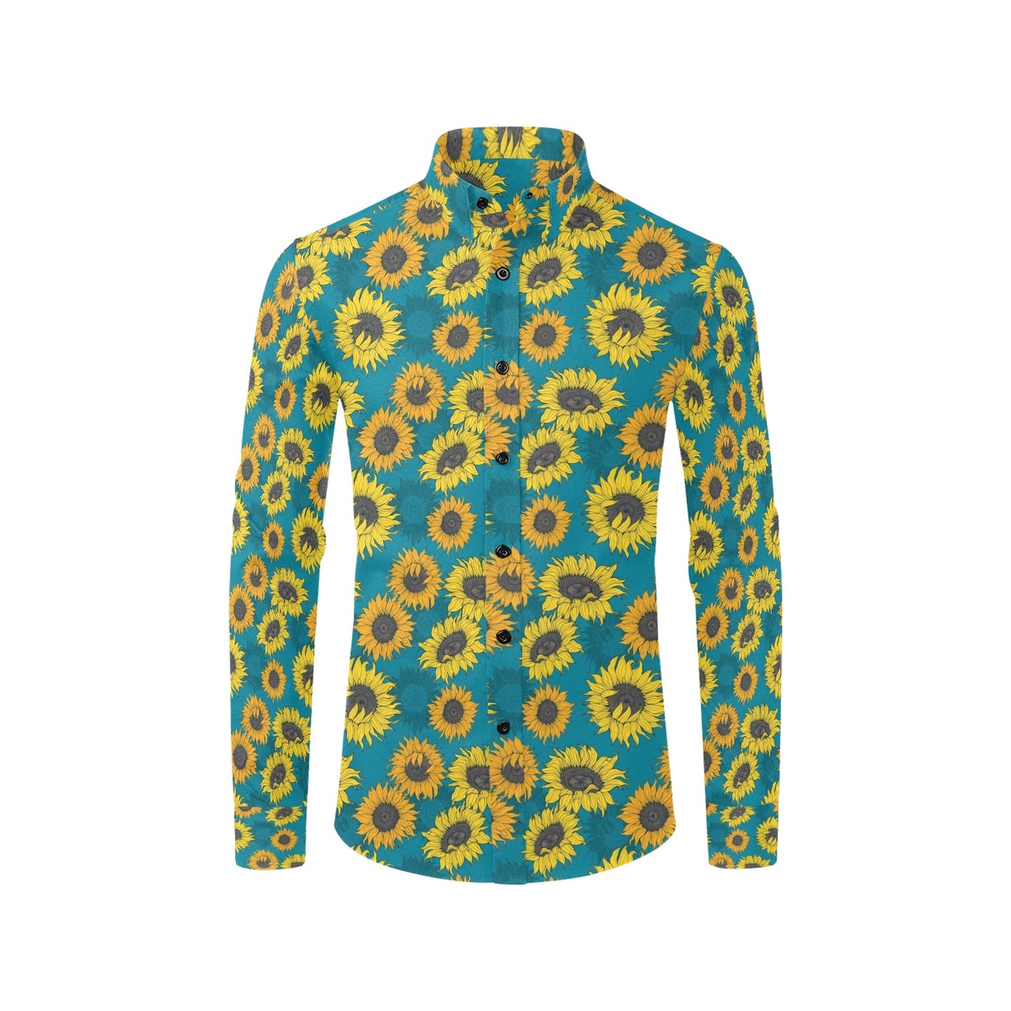 Sunflower Print Design LKS301 Men's Long Sleeve Dress Shirt