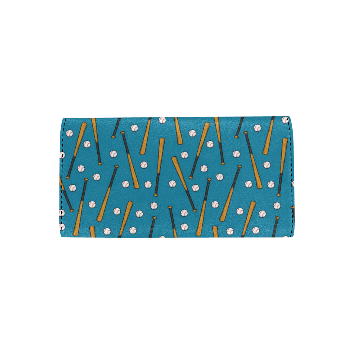 Baseball Pattern Print Design 01 Women's Trifold Wallet