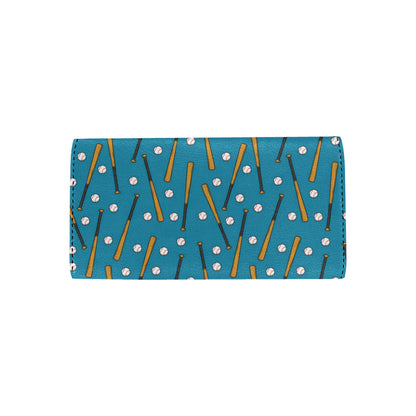 Baseball Pattern Print Design 01 Women's Trifold Wallet
