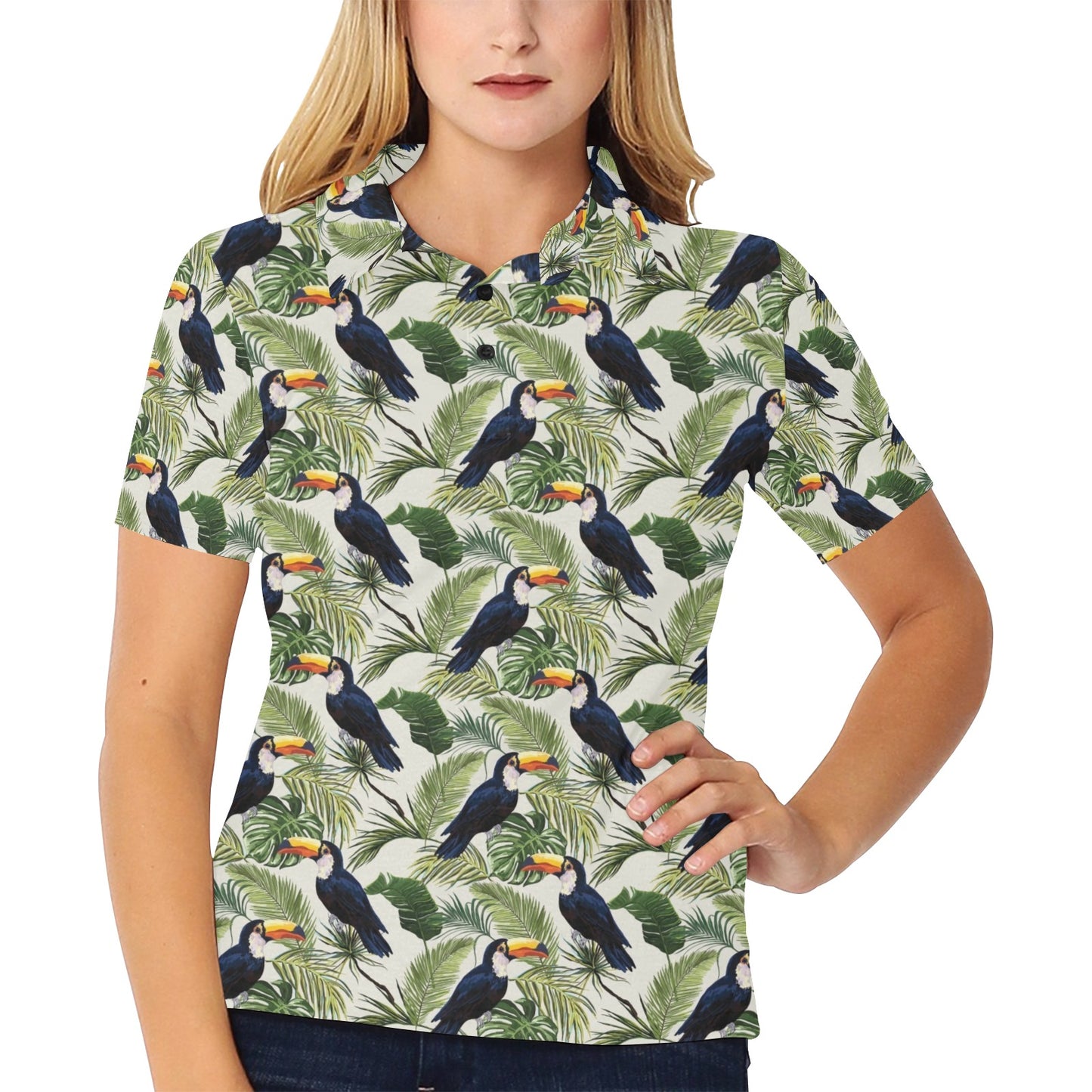 Toucan Print Design LKS308 Women's Polo Shirt