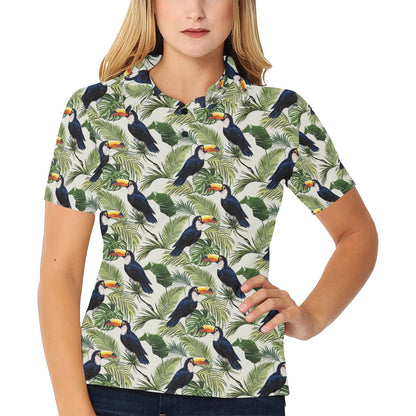 Toucan Print Design LKS308 Women's Polo Shirt