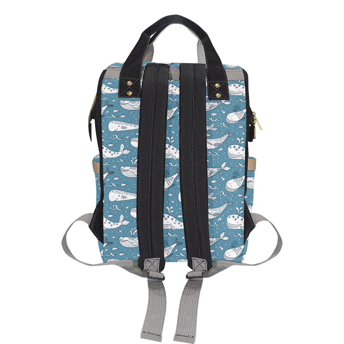 Humpback Whale Pattern Print Design 03 Diaper Bag Backpack