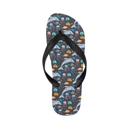 Underwater Dolphin Print Design LKS304 Flip Flops