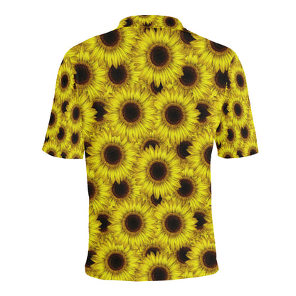 Sunflower Pattern Print Design SF011 Men Polo Shirt