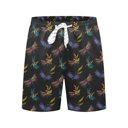 Dragonfly Colorful Realistic Print Men's Swim Trunks Beach Shorts