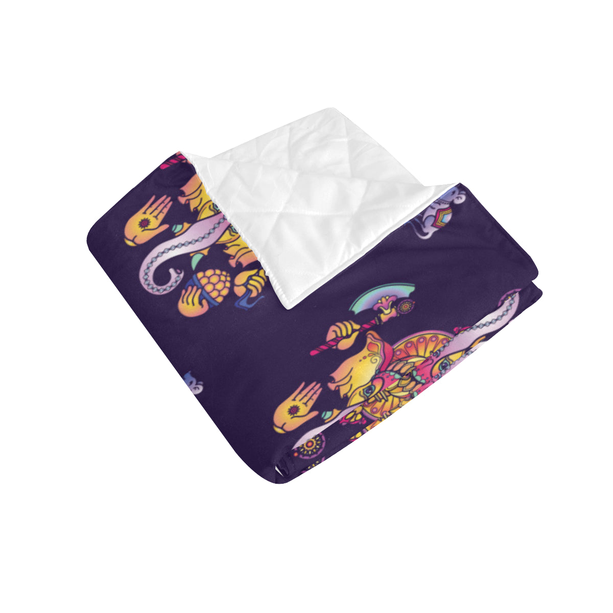 Ganesha Pattern Print Design 04 Premium Quilt