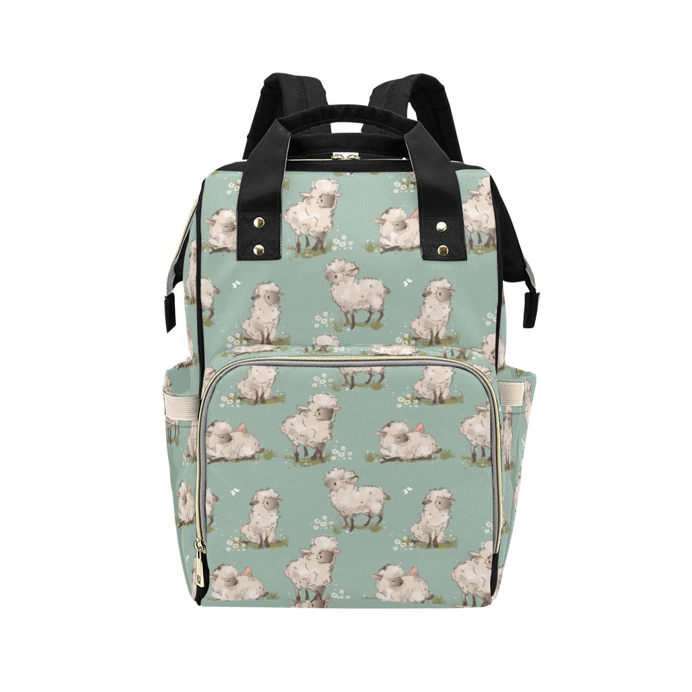 Sheep Print Design LKS405 Diaper Bag Backpack