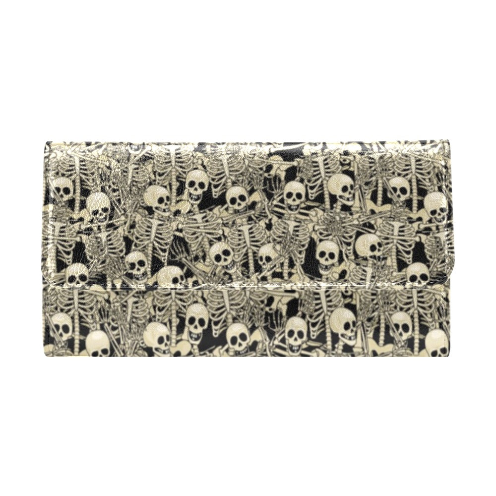 Skeleton Design Print Women's Trifold Wallet