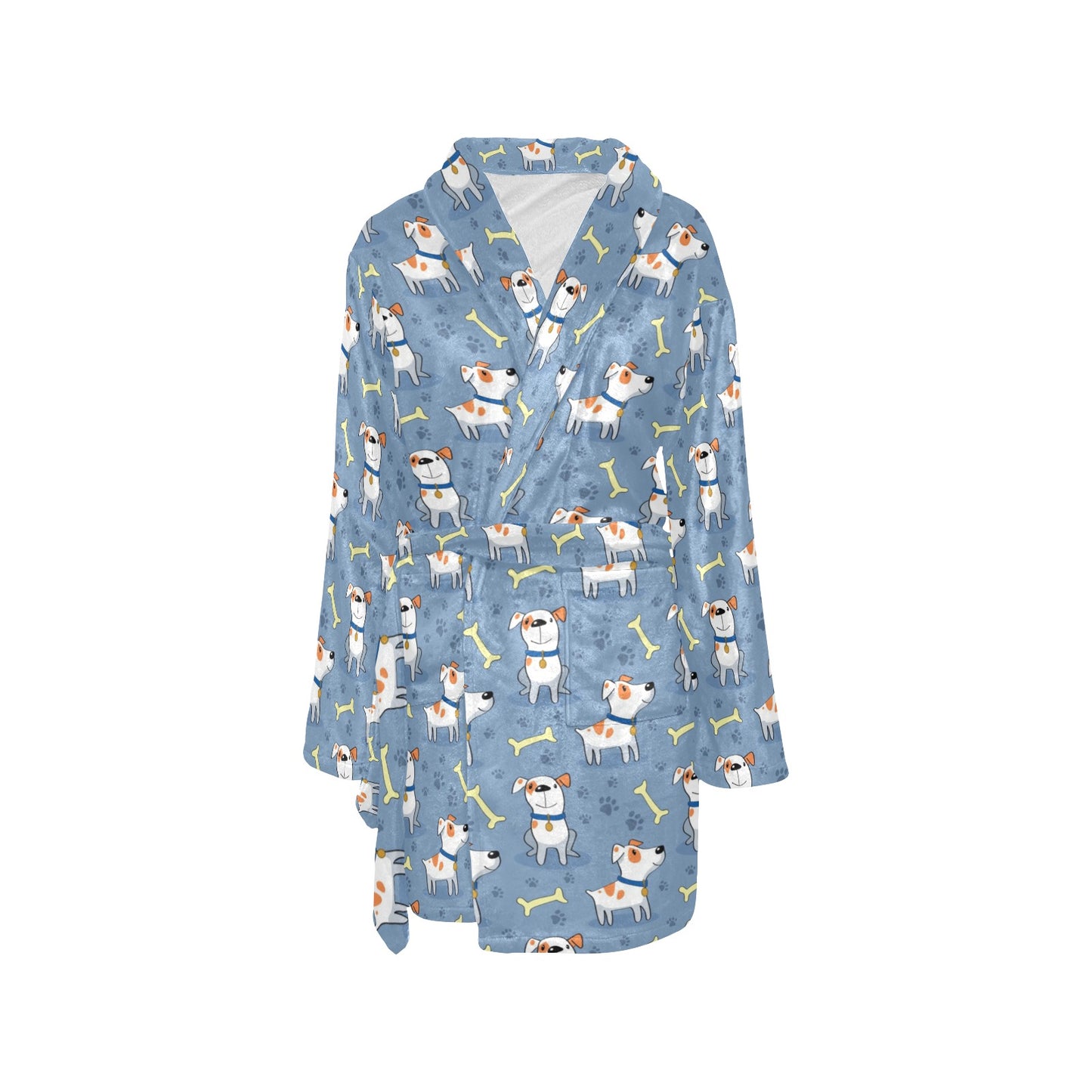 Bull Terriers Pattern Print Design 04 Women's Fleece Robe