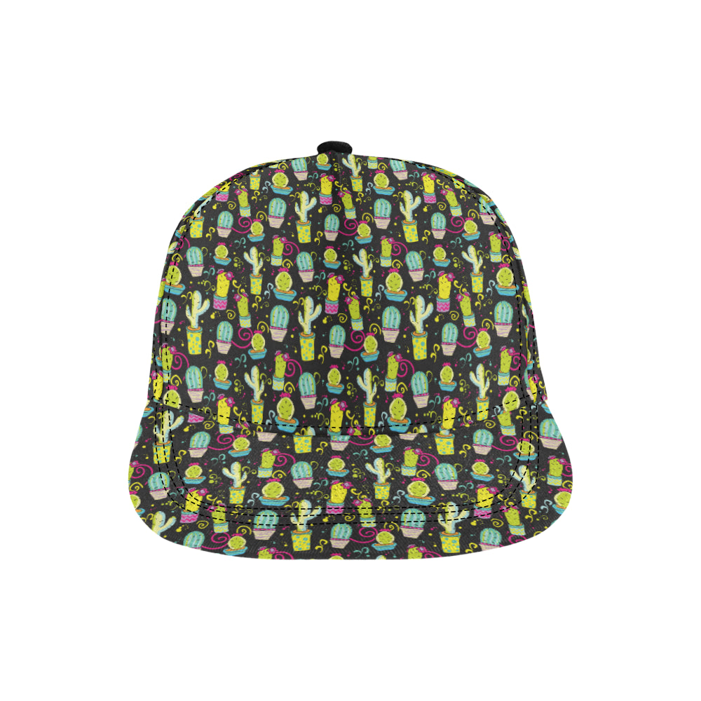 Cactus Neon Style Print Pattern Snapback Cap