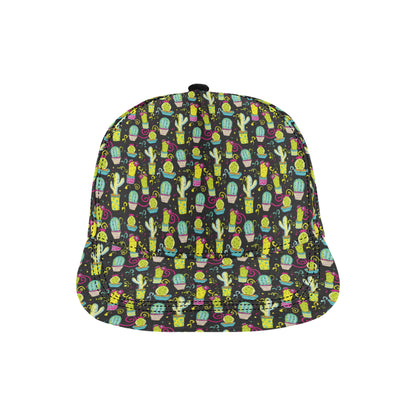 Cactus Neon Style Print Pattern Snapback Cap