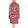 Snowflake Red Print Design LKS302 Women's Fleece Robe