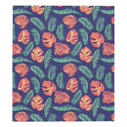 Palm Leaves Pattern Print Design PL011 Premium Quilt