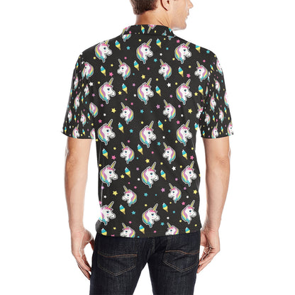 Unicorn Print Design LKS302 Men Polo Shirt