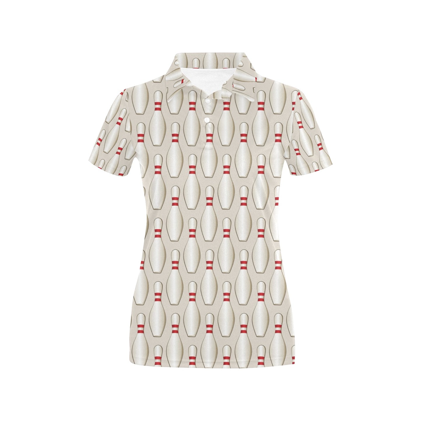 Bowling Pin Pattern Print Design 01 Women's Polo Shirt