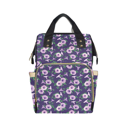 Morning Glory Pattern Print Design MG01 Diaper Bag Backpack