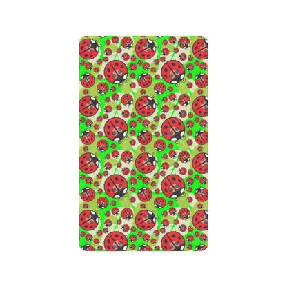 Ladybug with Leaf Print Pattern Rubber Doormat
