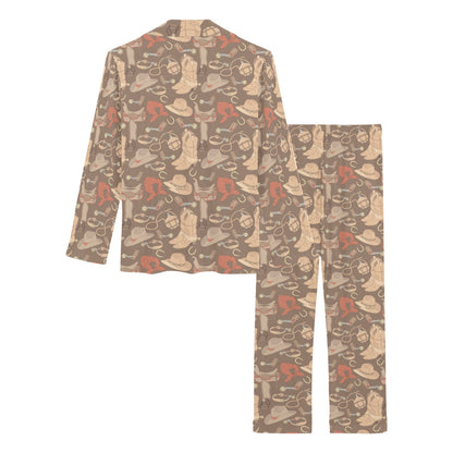 Cowboy Pattern Print Design 02 Women's Long Pajama Set