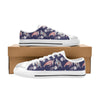 Sea Turtle With Jelly Fish Print Design LKS301 Women's White Low Top Shoes