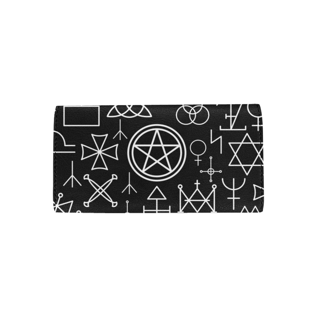 Pentagram Pattern Print Design A02 Women's Trifold Wallet