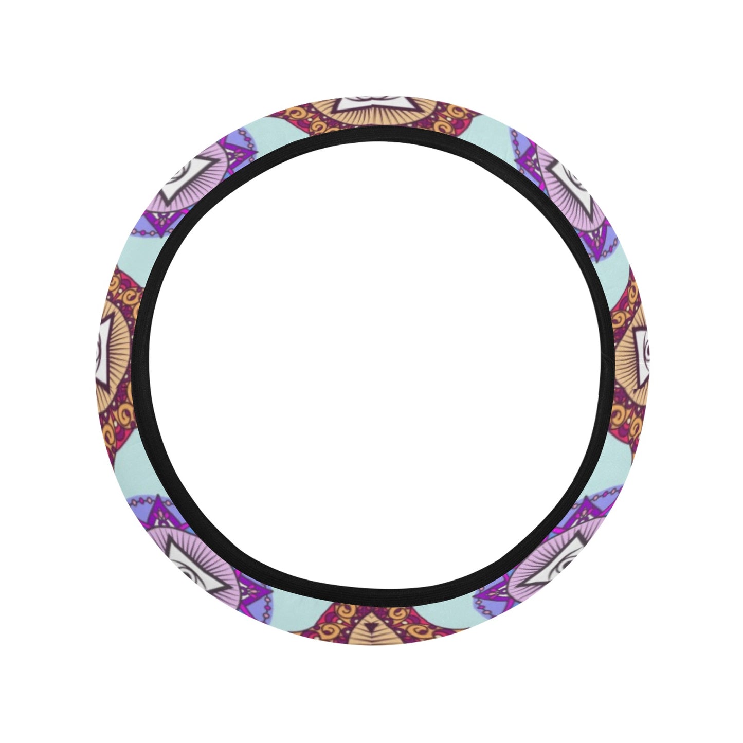 Third Eye Print Design LKS302 Steering Wheel Cover with Elastic Edge