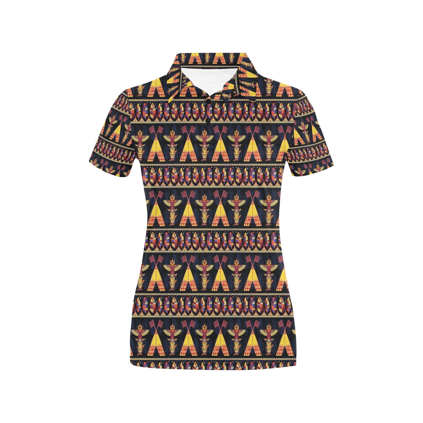 Totem Pole Design Women's Polo Shirt