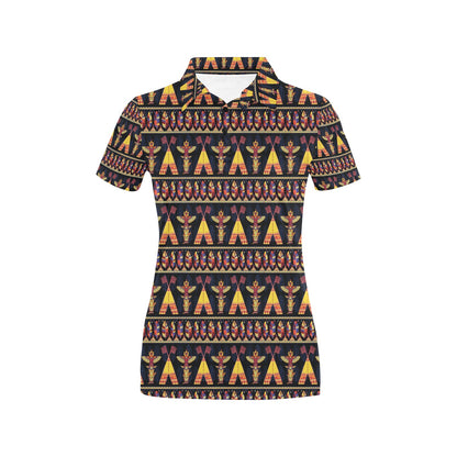 Totem Pole Design Women's Polo Shirt