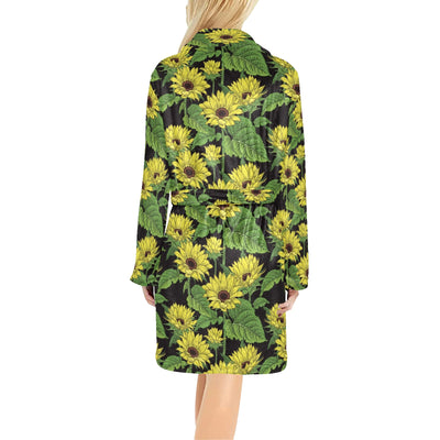 Sunflower Print Design LKS3010 Women's Fleece Robe