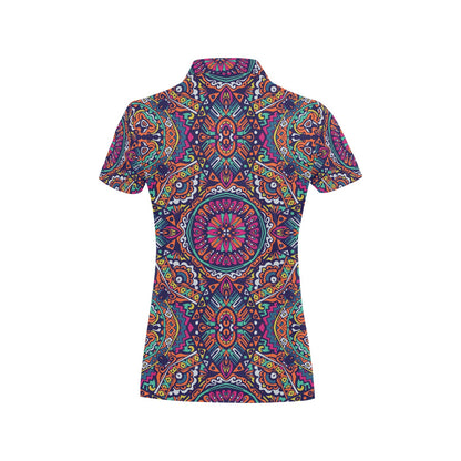 Boho Pattern Print Design 06 Women's Polo Shirt