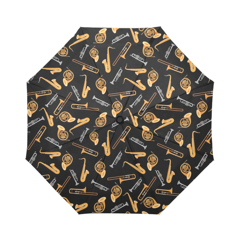 Saxophone Print Design LKS403 Anti-UV Automatic Umbrella