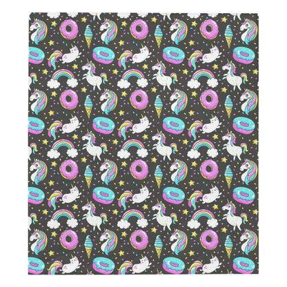 Donut Unicorn Pattern Print Design DN09 Premium Quilt