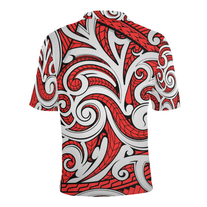 Maori Polynesian Themed Design Print Men Polo Shirt