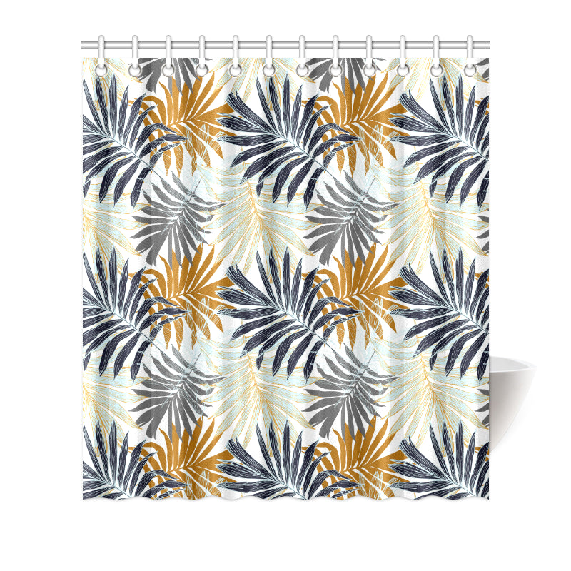 Colorful Tropical Palm Leaves Shower Curtain