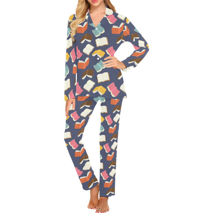 Book Pattern Print Design 01 Women's Long Pajama Set