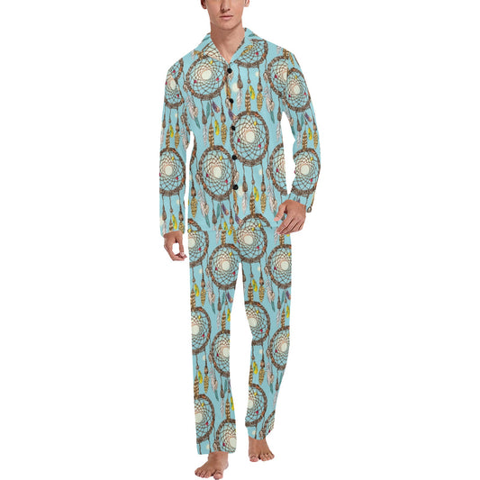 Blue Dream catcher Men's Long Pajama Set