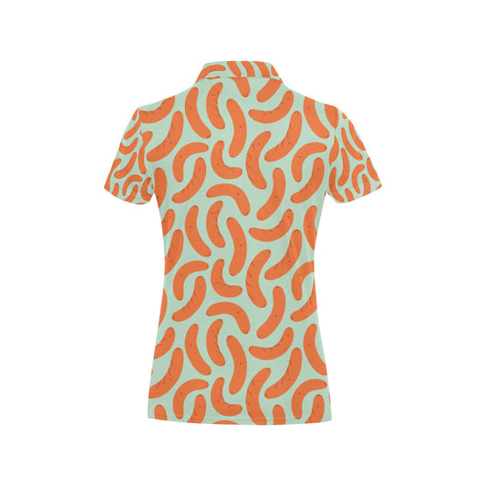 Sausage Print Design LKS304 Women's Polo Shirt