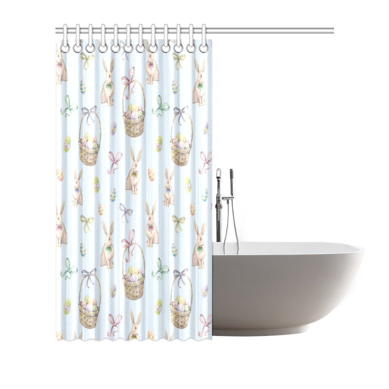 Rabbit Easter Eggs Pattern Print Design 03 Shower Curtain